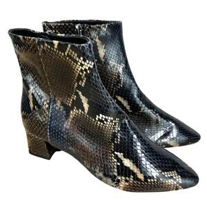 Aquatalia NWOB Fuoco Snake Print Weatherproof Ankle Boot Size 6 Pointed Toe